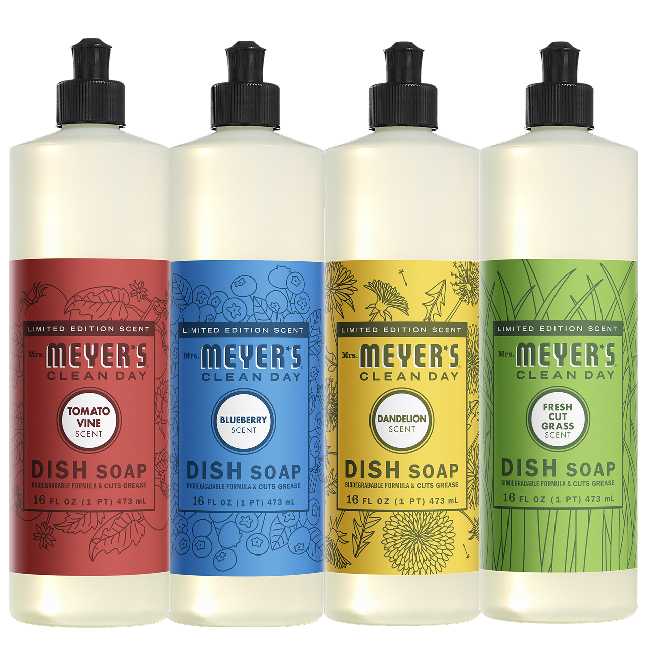 Mrs. Meyers Summer Seasonal Dish Soap Collection - for Convenient Dishwashing