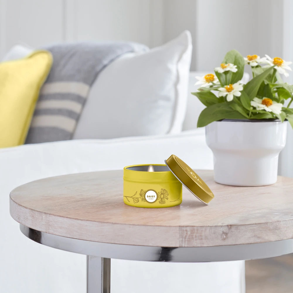 Daisy Tin Candle Mrs. Meyers - for Convenient Home Fragrance