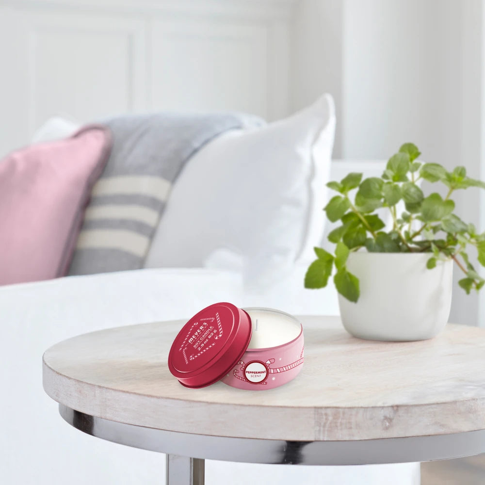 Mrs. Meyers Peppermint Tin Candle - for Convenient Home Fragrance