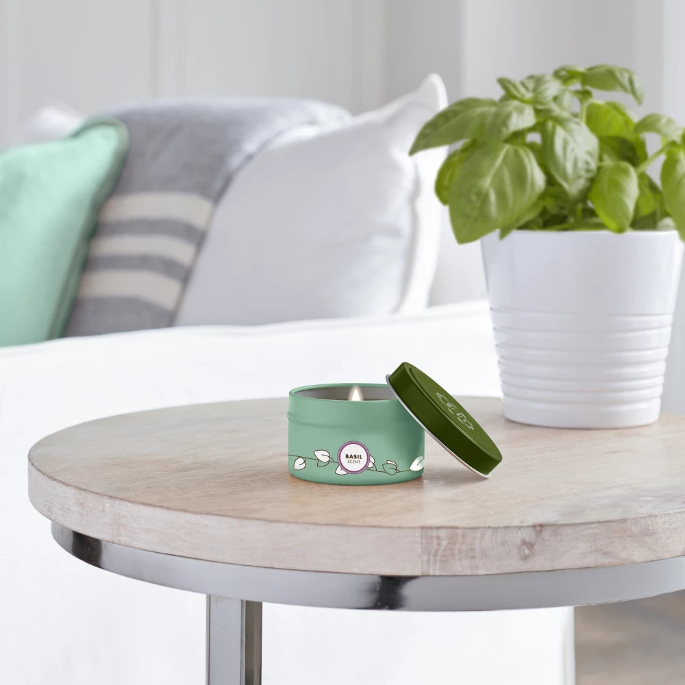Basil Tin Candle Mrs. Meyers - for Convenient Home Fragrance