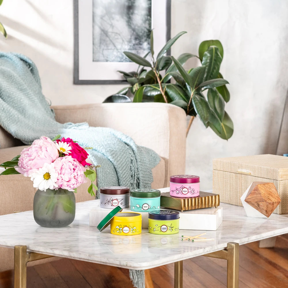 Mrs. Meyers Rain Water Tin Candle - for Convenient Home Fragrance