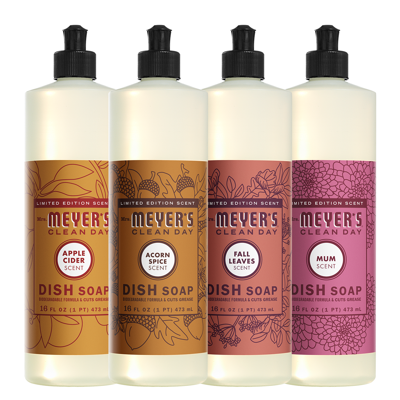 Mrs. Meyers Fall Seasonal Dish Soap Collection - for Convenient Dishwashing