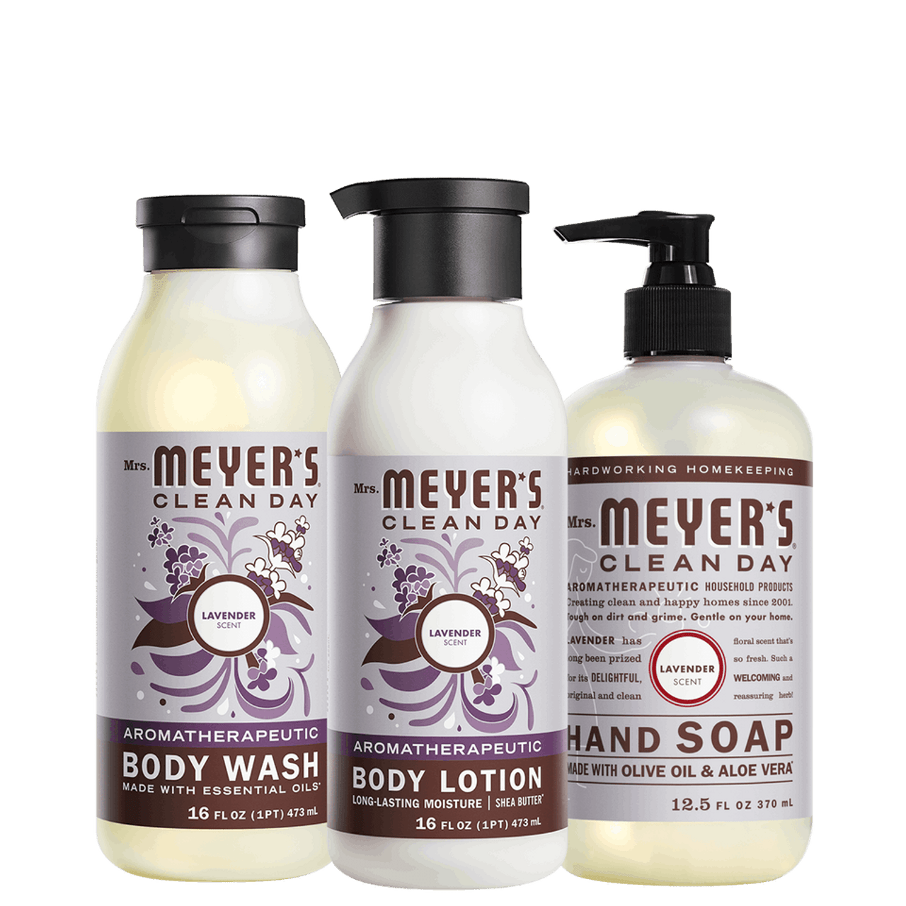 Mrs. Meyers Lavender Personal Care Set - for Convenient Coordinated Home Care