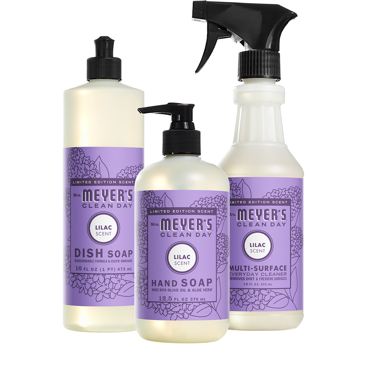 Mrs. Meyers Lilac Kitchen Basics Set - for Convenient Hand Care