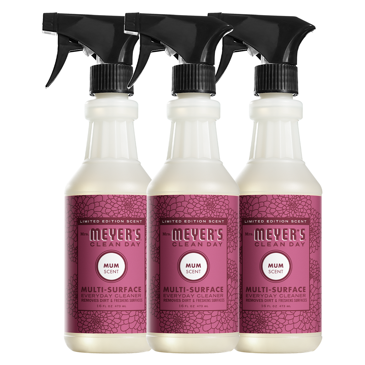 Mrs. Meyers Mum Multi - Surface Everyday Cleaner 3 - count Bundle - for Convenient Coordinated Home Care