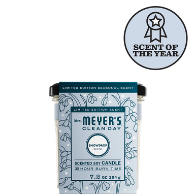 Mrs. Meyers SnowdropSoy Candle Large - for Convenient Home Fragrance