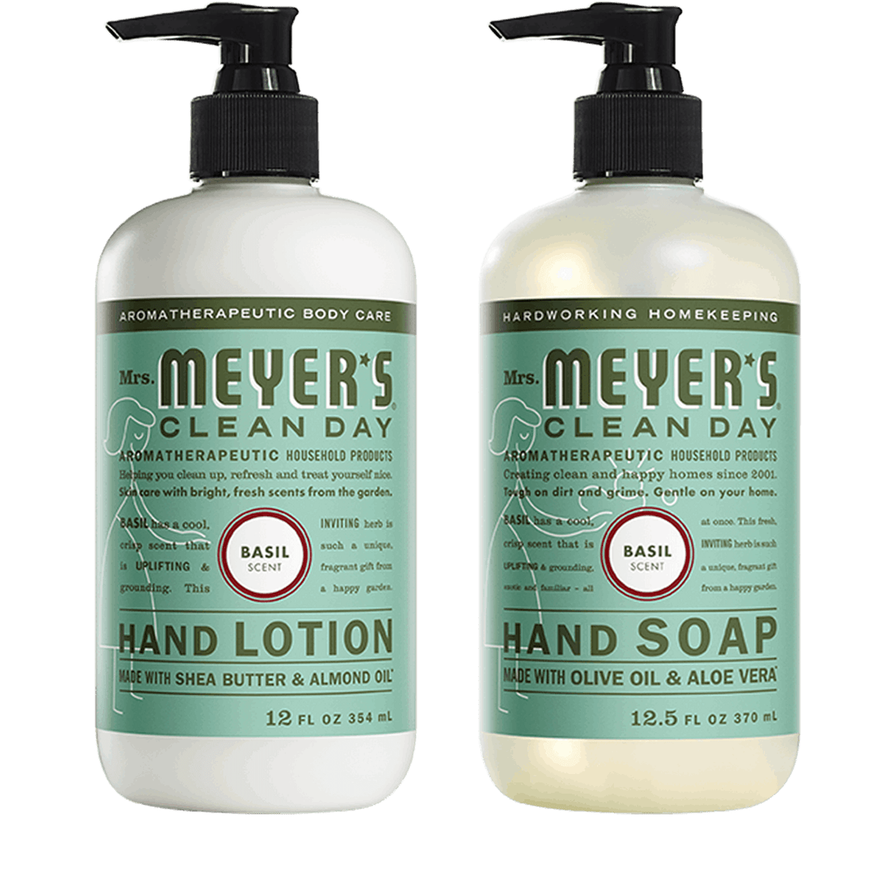 Mrs. Meyers Basil Hand Care Basics Set - for Convenient Hand Care