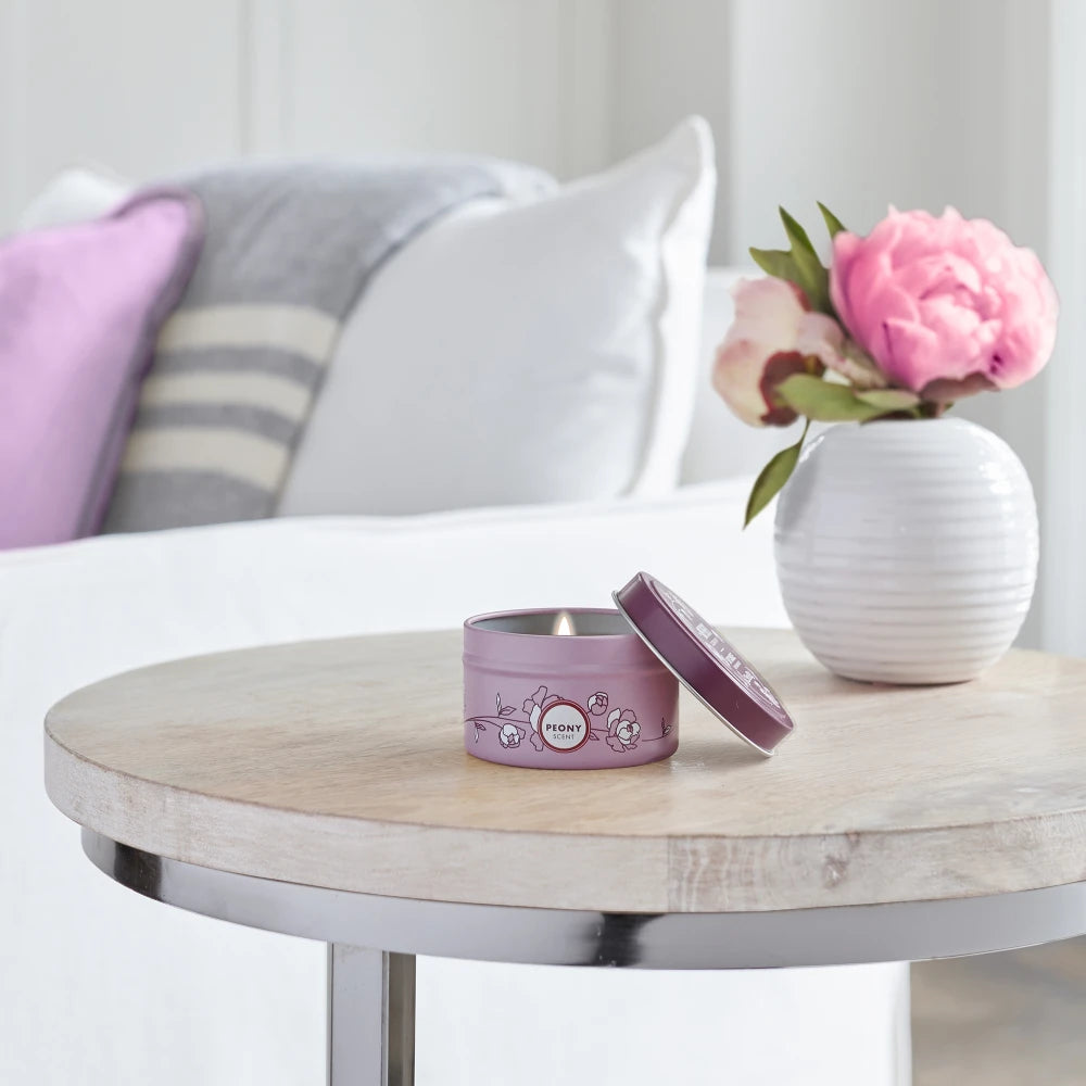 Peony Tin Candle Mrs. Meyers - for Convenient Home Fragrance