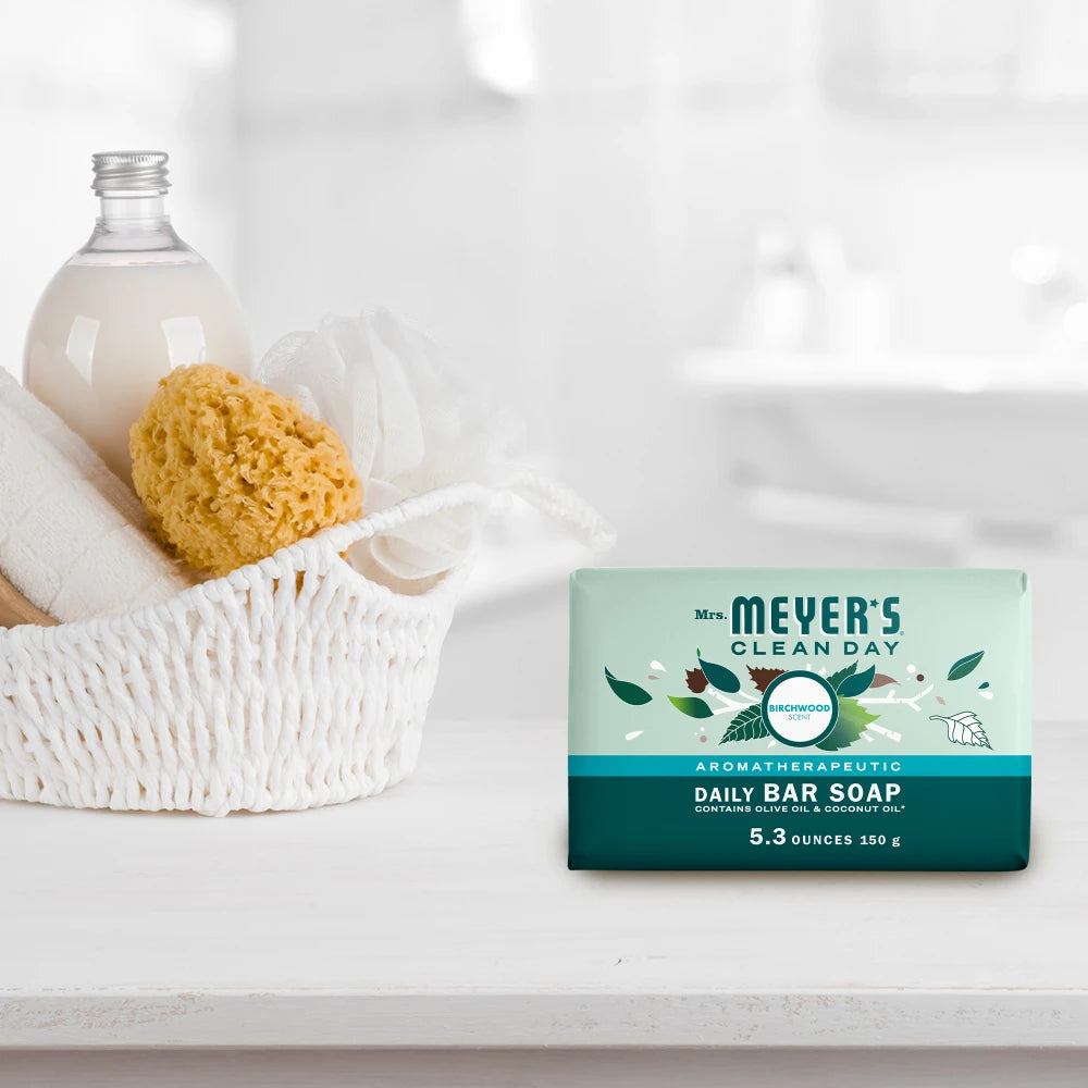 Mrs. Meyers Birchwood Daily Bar Soap - for Convenient Body Care