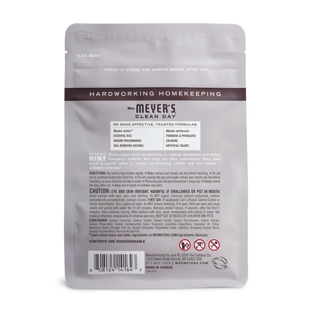 Mrs. Meyers Lavender Automatic Dish Packs - for Convenient Dishwashing