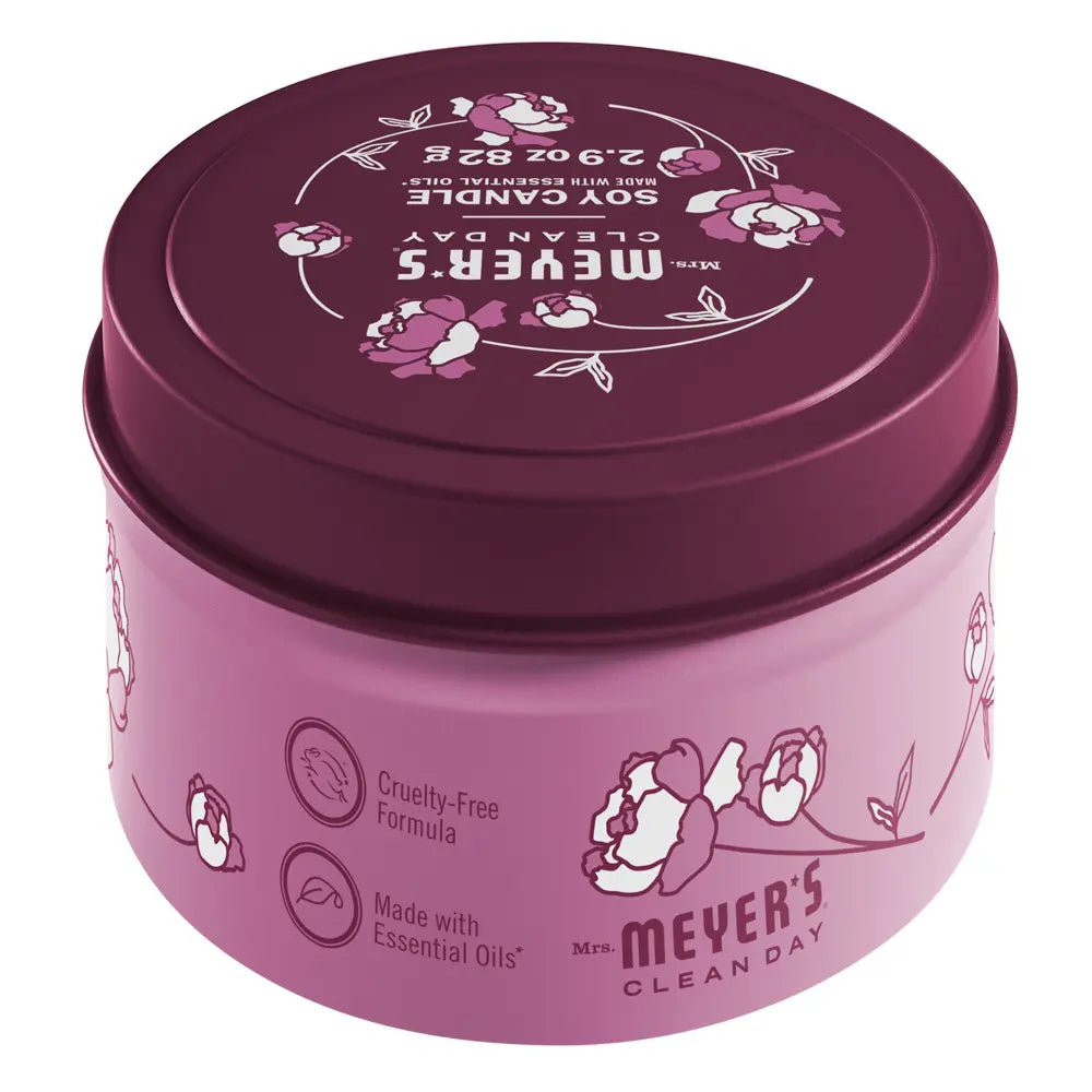 Peony Tin Candle Mrs. Meyers - for Convenient Home Fragrance