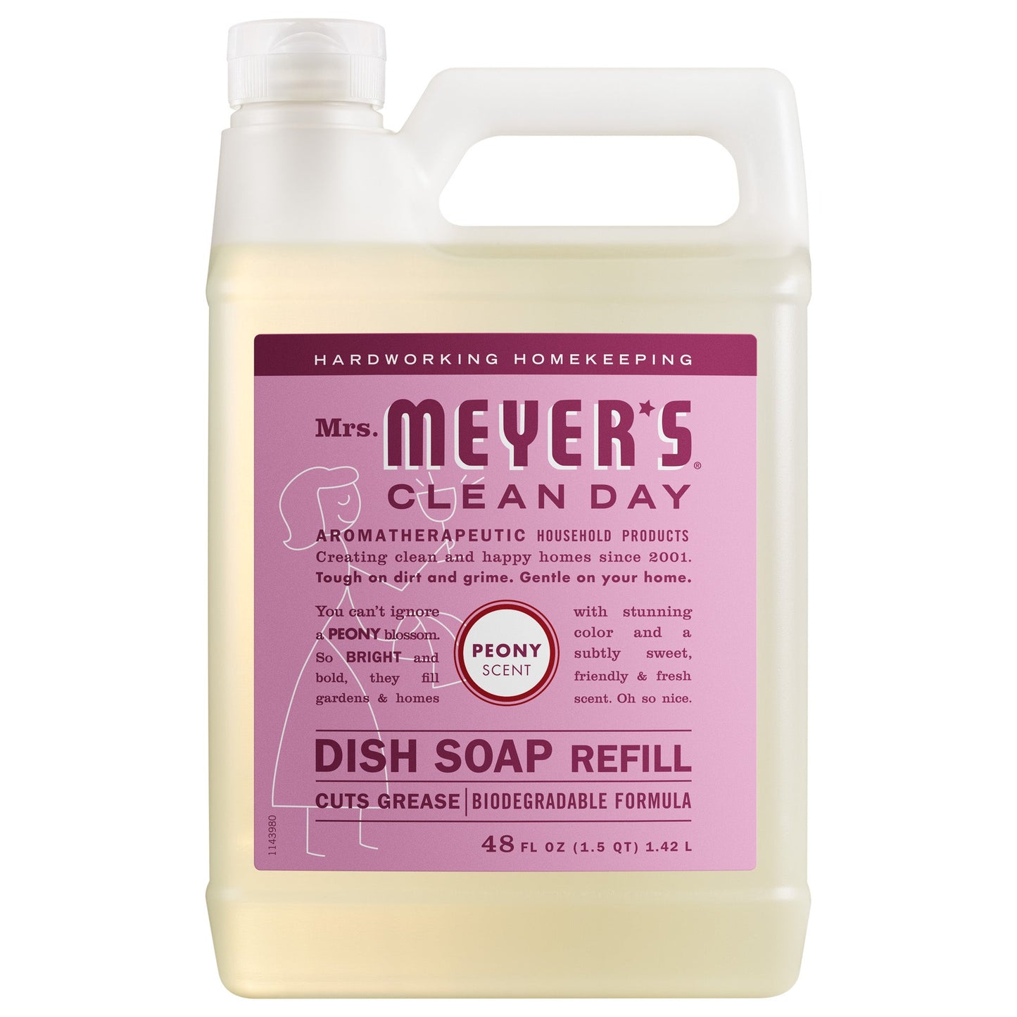Mrs. Meyers Peony Dish Soap Refill - for Convenient Dishwashing