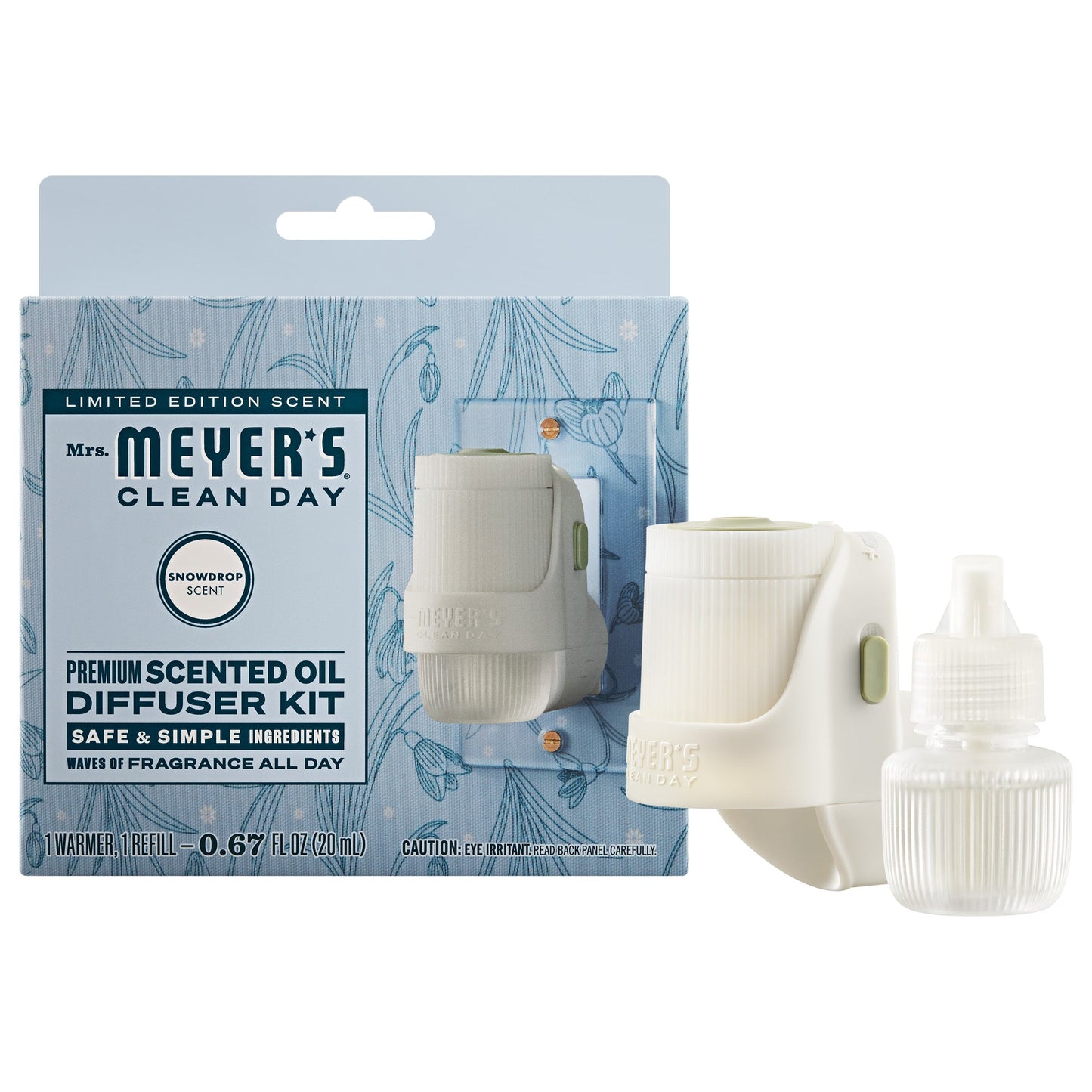 Snowdrop Plug In Scented Oil Warmer With Refill - for Convenient Home Fragrance