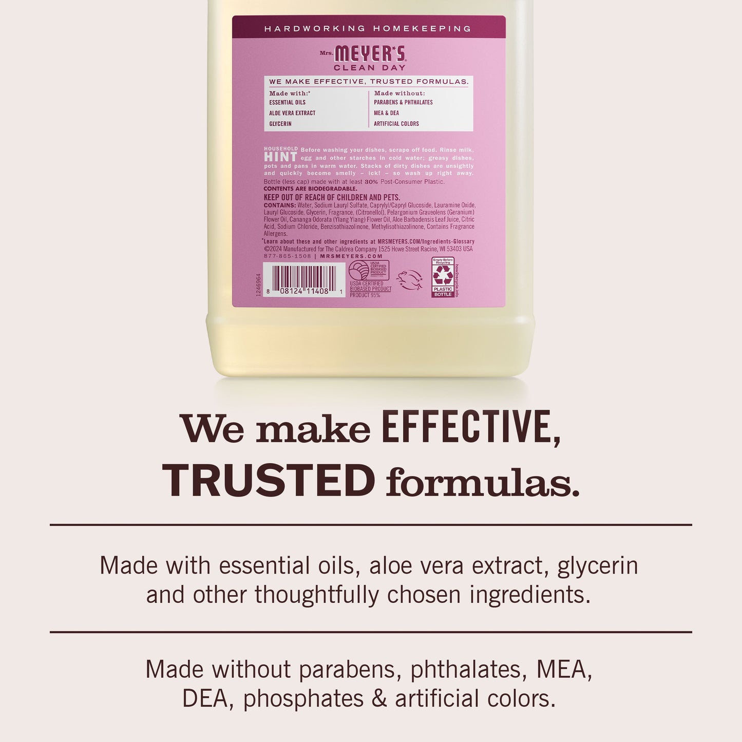 Mrs. Meyers Peony Dish Soap Refill - for Convenient Dishwashing