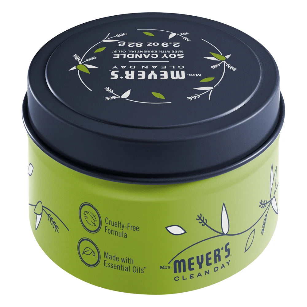 Mrs. Meyers Lemon Verbena Tin Candle - for Convenient Home Fragrance