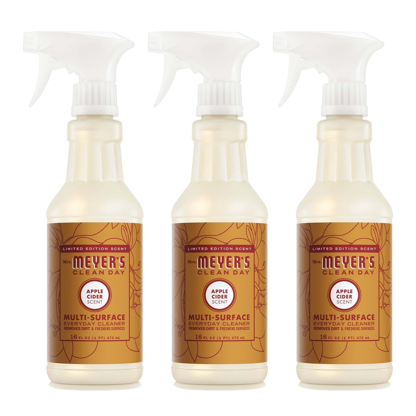 Mrs. Meyers Apple Cider Multi - Surface Everyday Cleaner 3 - count Bundle - for Convenient Coordinated Home Care