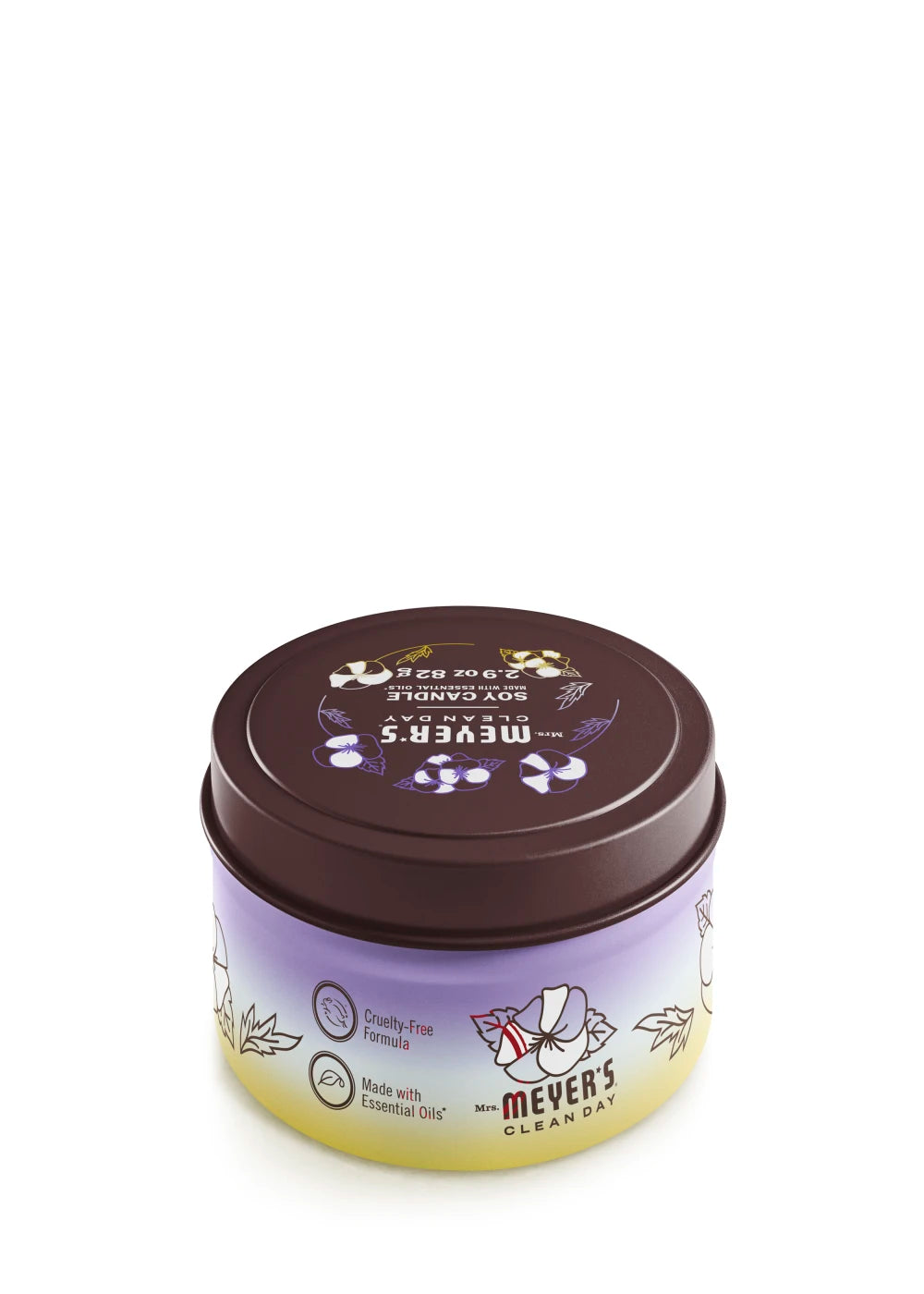 Mrs. Meyers Compassion Flower Tin Candle - for Convenient Home Fragrance