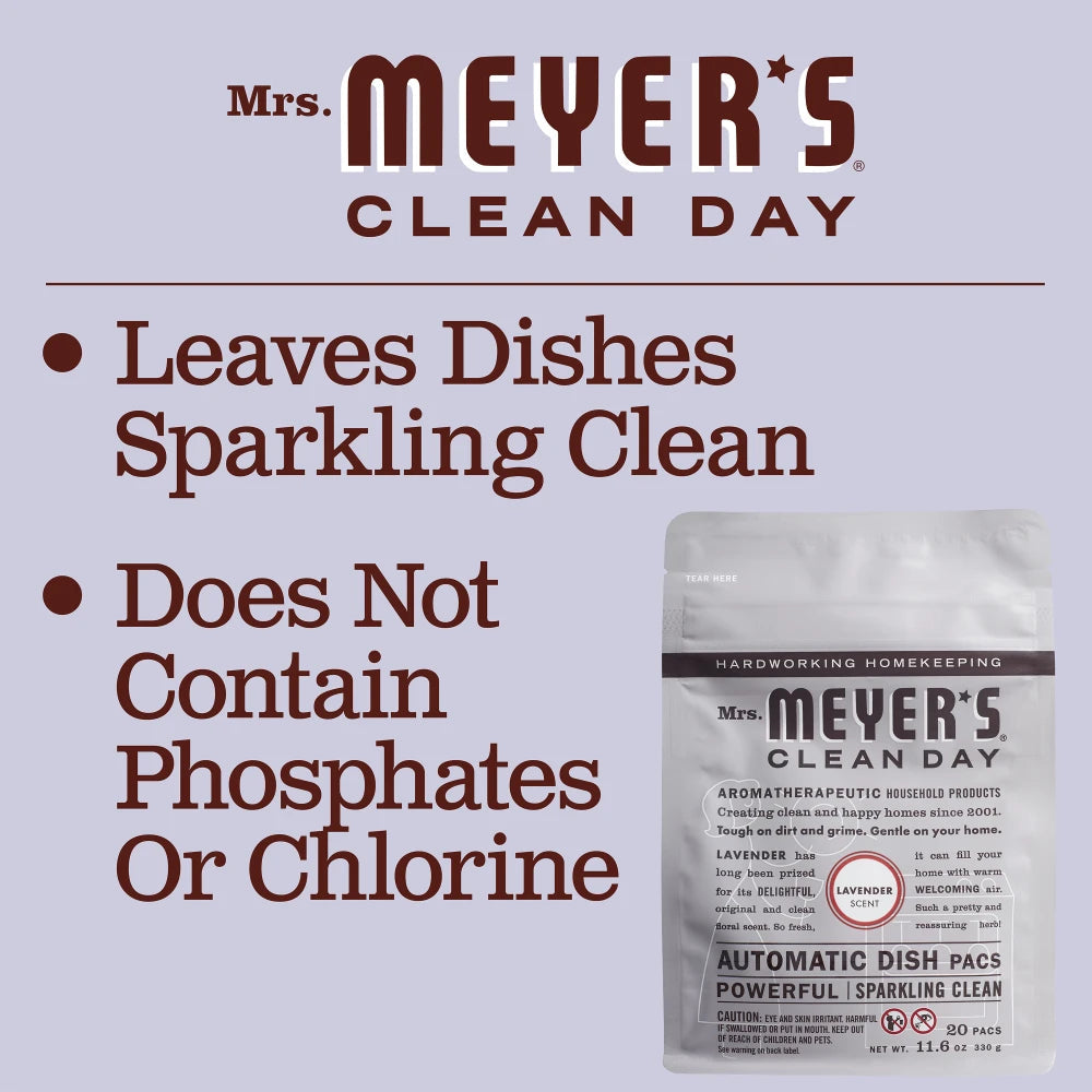Mrs. Meyers Lavender Automatic Dish Packs - for Convenient Dishwashing