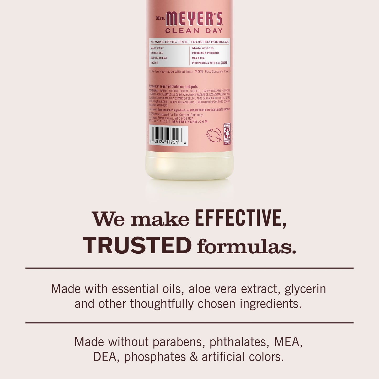 Mrs. Meyers Rose Dish Soap 3 - count bundle - for Convenient Dishwashing