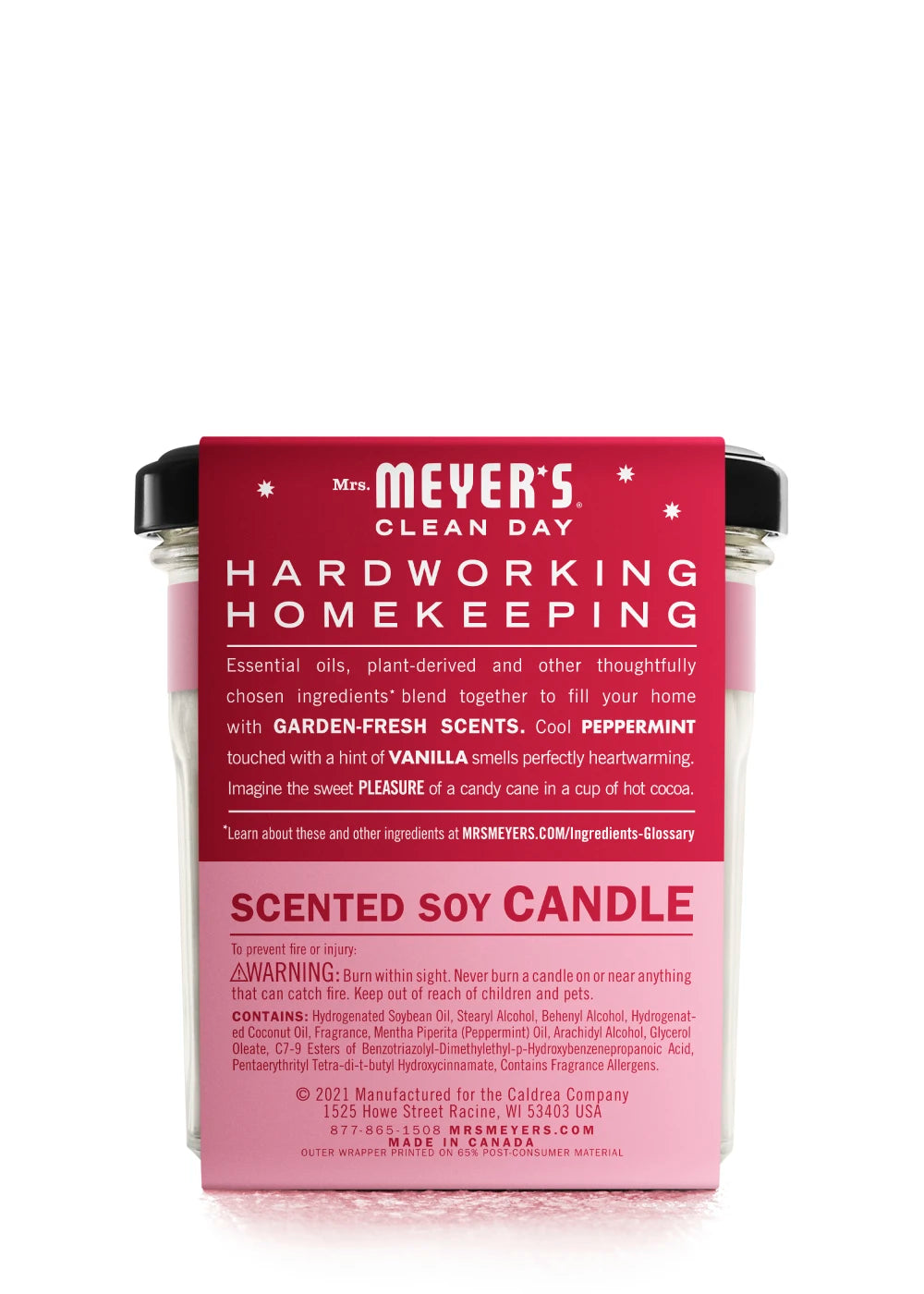 Mrs. Meyers Peppermint Soy Candle Large - for Convenient Home Fragrance