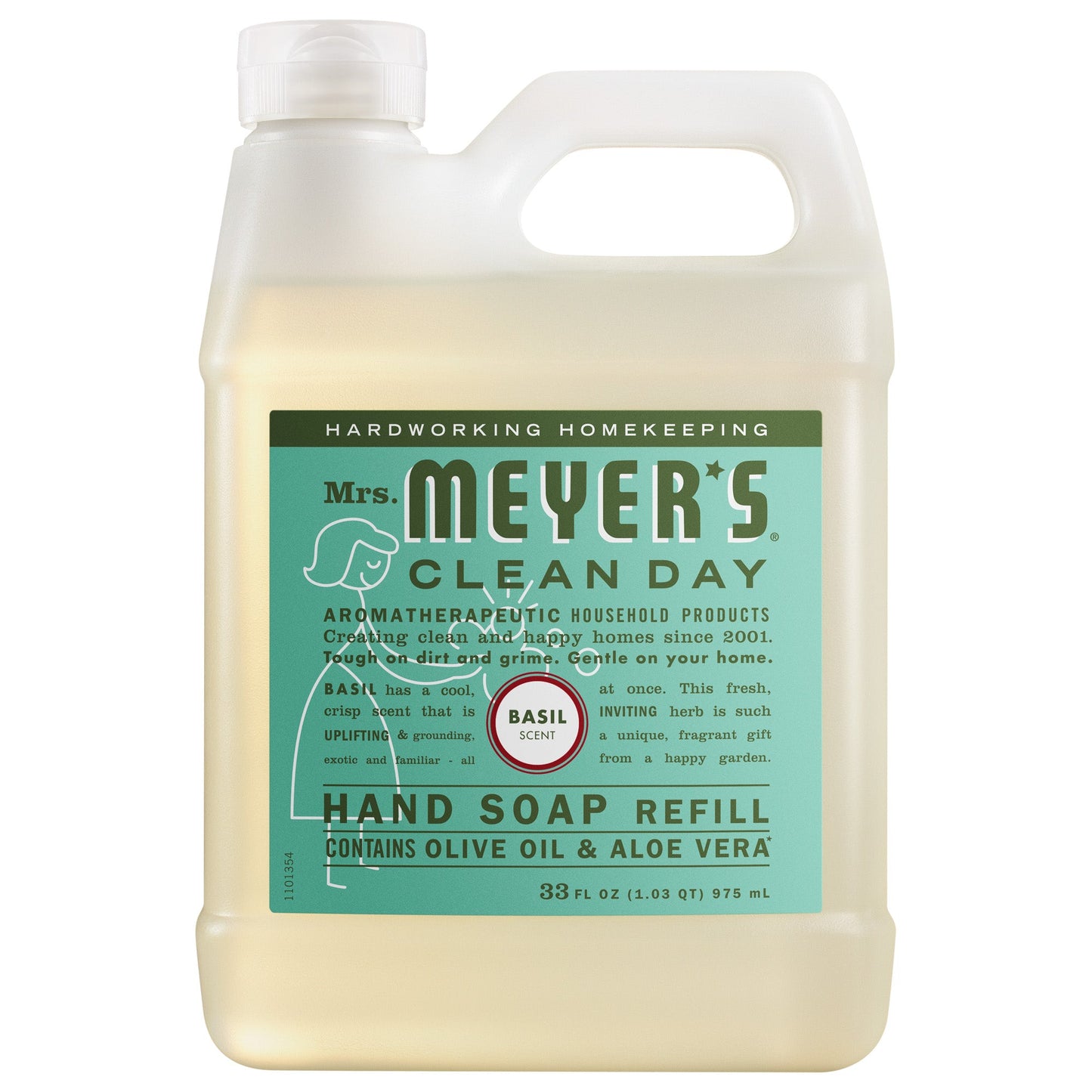 Mrs. Meyers Basil Liquid Hand Soap Refill - for Convenient Hand Care