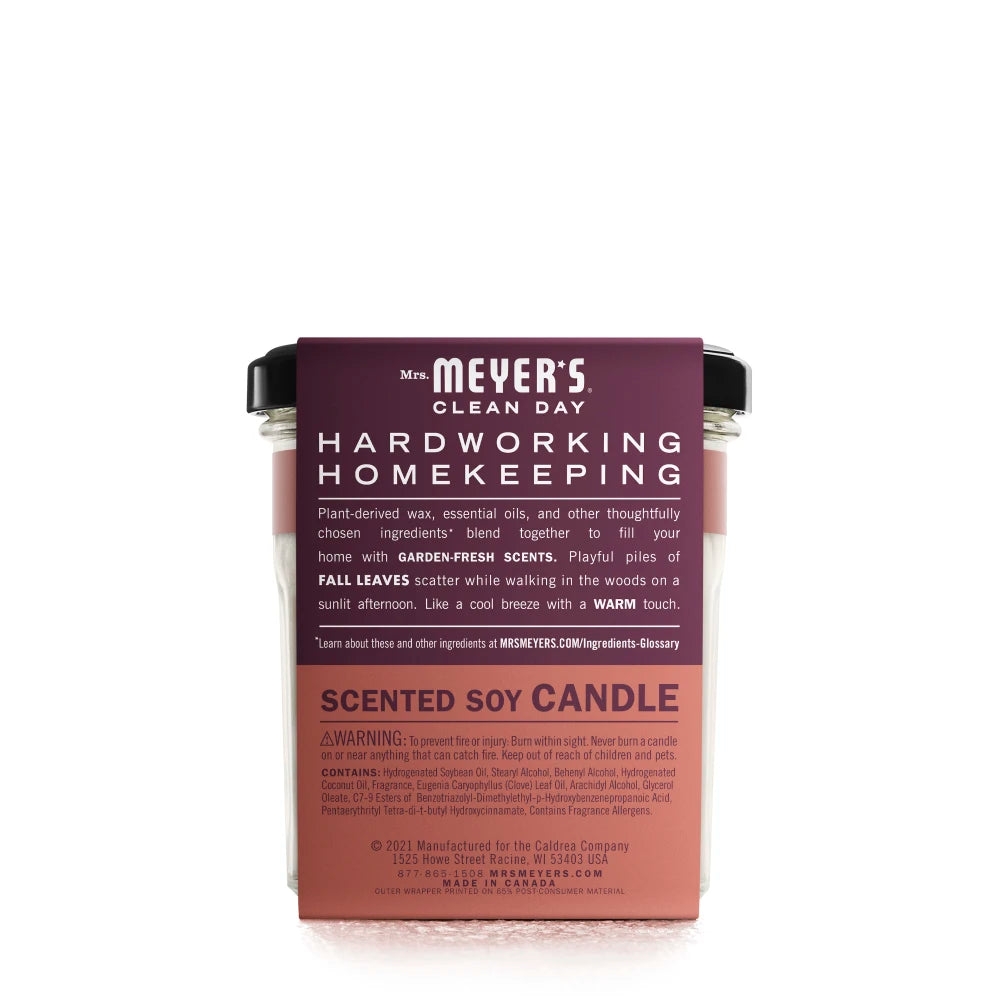 Mrs. Meyers Fall Leaves Soy Candle Large - for Convenient Home Fragrance