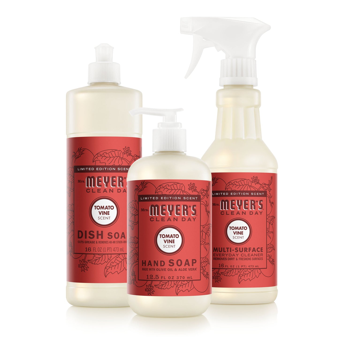 Mrs. Meyers Tomato Vine Kitchen Basics Set - for Convenient Hand Care