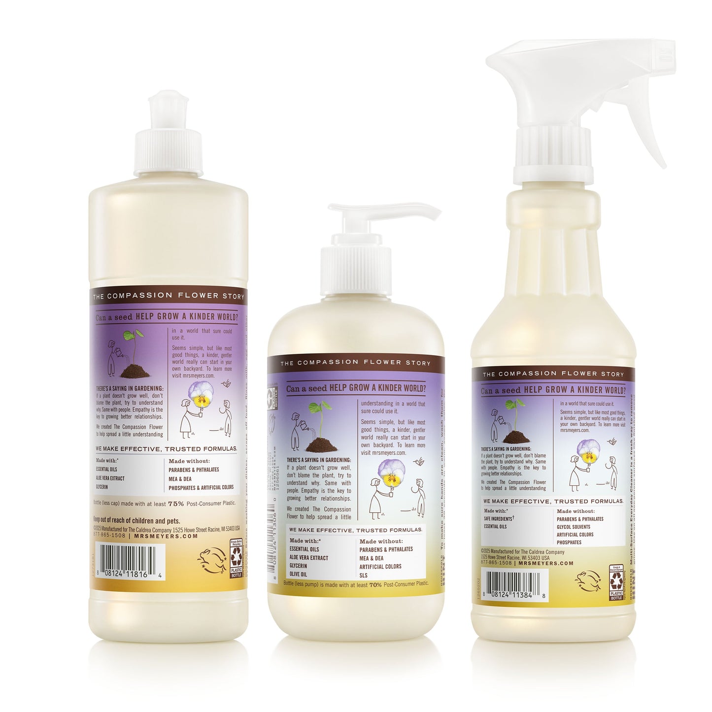 Mrs. Meyers Compassion Flower Kitchen Basics Set - for Convenient Hand Care