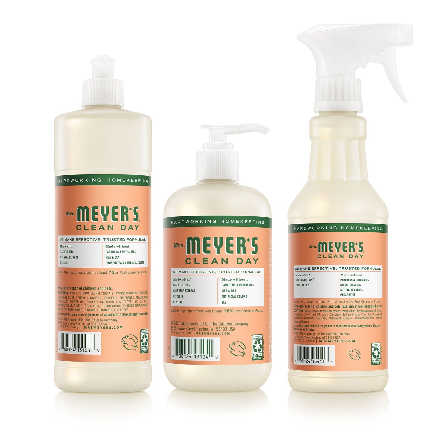 Mrs. Meyers Geranium Kitchen Basics Set - for Convenient Hand Care