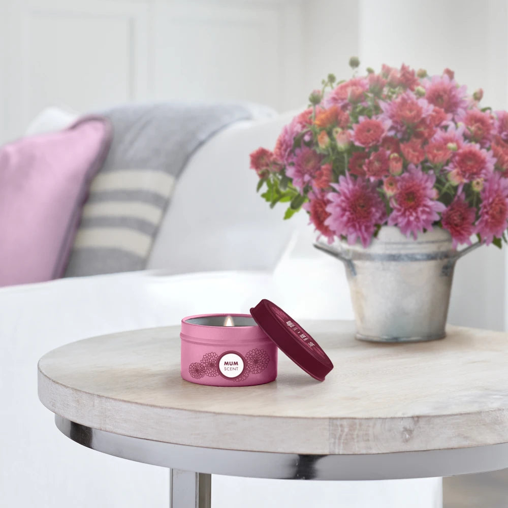 Mrs. Meyers Mum Tin Candle - for Convenient Home Fragrance