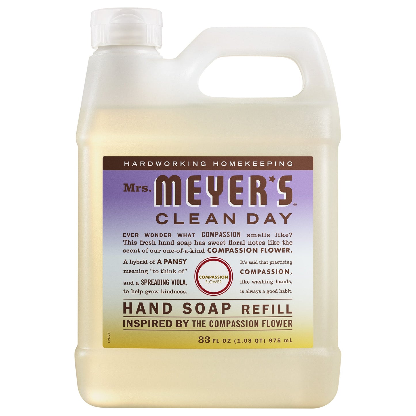 Mrs. Meyers Compassion Flower Liquid Hand Soap Refill - for Convenient Hand Care