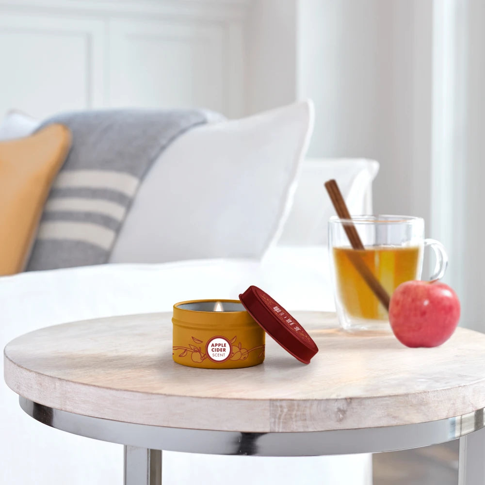 Mrs. Meyers Apple Cider Tin Candle - for Convenient Home Fragrance