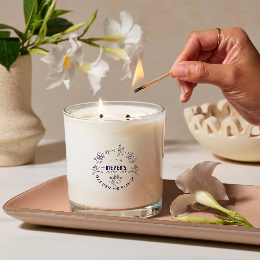 Mrs. Meyers Moonflower Garden Heirloom Candle - for Convenient Home Fragrance