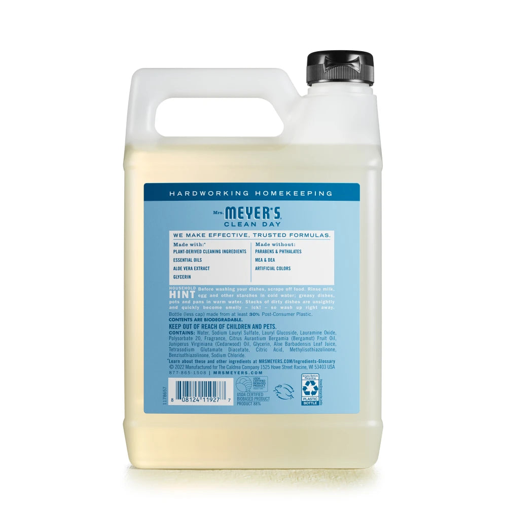 Mrs. Meyers Rain Water Dish Soap Refill - for Convenient Dishwashing