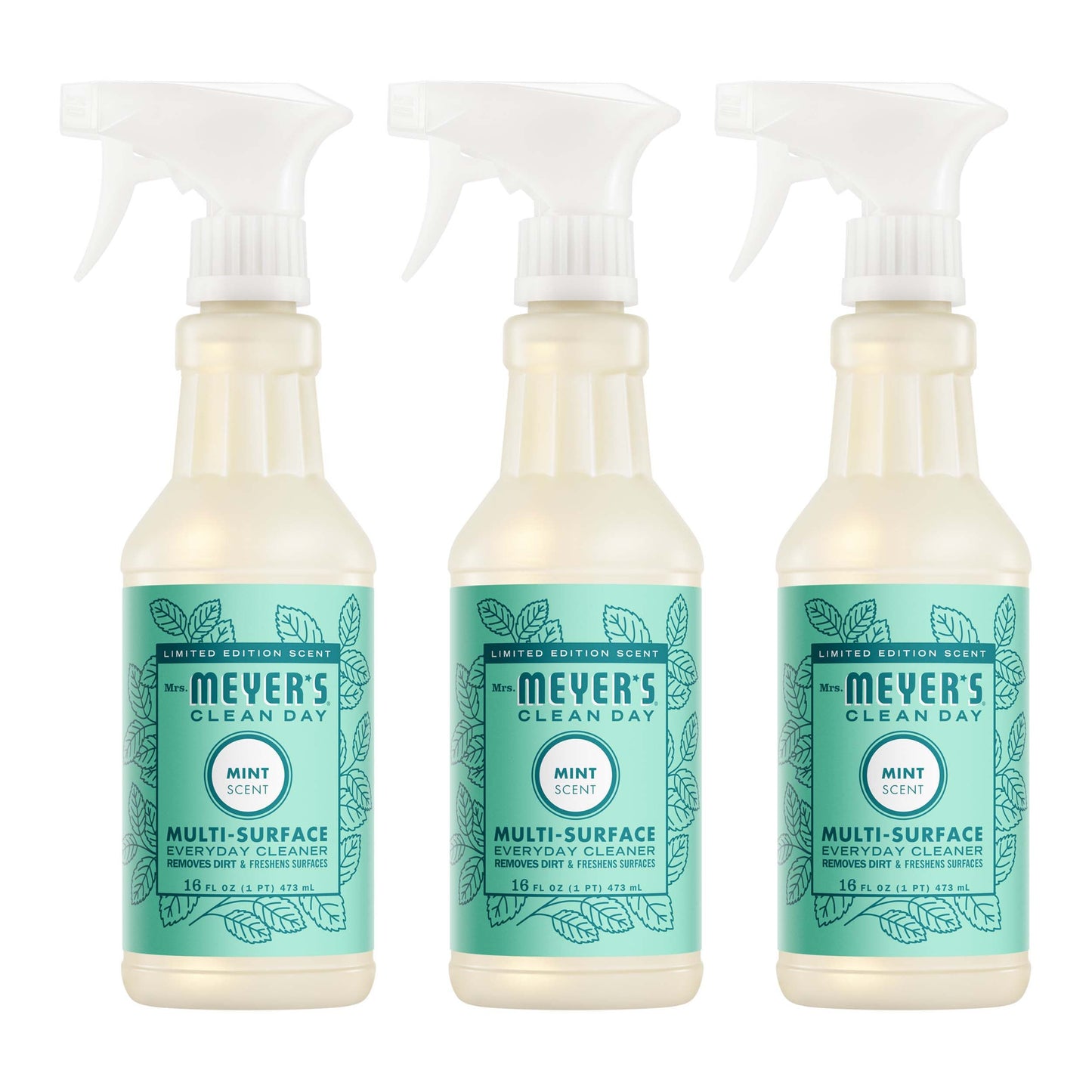 Mrs. Meyers Mint Multi - Surface Everyday Cleaner 3 - count Bundle - for Convenient Coordinated Home Care