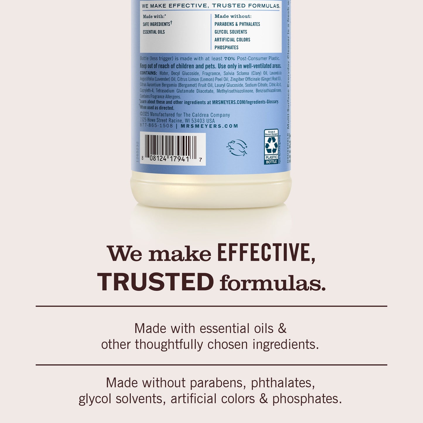 Mrs. Meyers Bluebell Multi - Surface Everyday Cleaner - for Convenient Home Cleaning