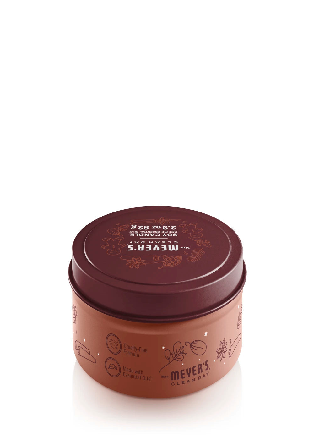 Mrs. Meyers Gingerbread Tin Candle - for Convenient Home Fragrance