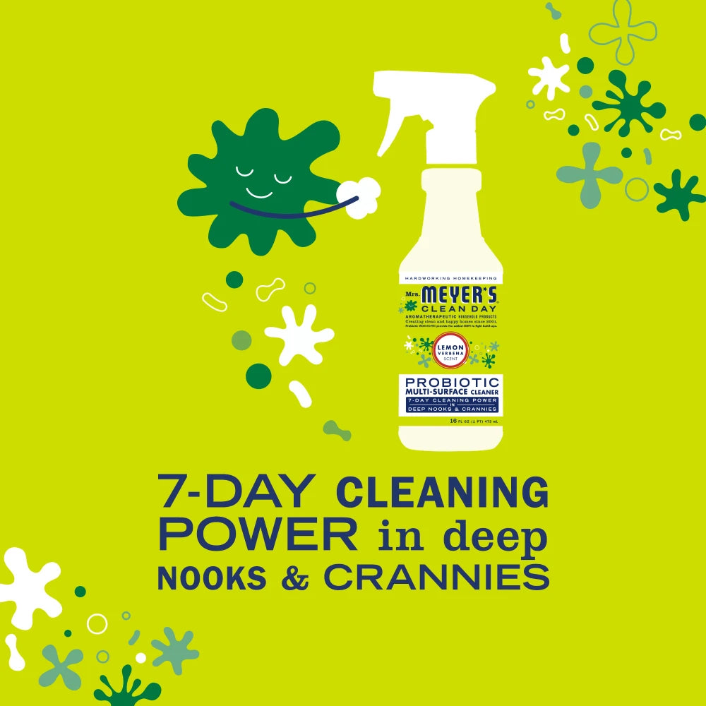 Mrs. Meyers Lemon Verbena Probiotic Multi - Surface Cleaner - for Convenient Home Cleaning