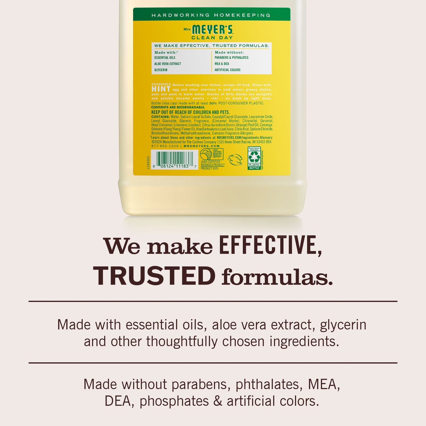 Mrs. Meyers Honeysuckle Dish Soap Refill - for Convenient Dishwashing