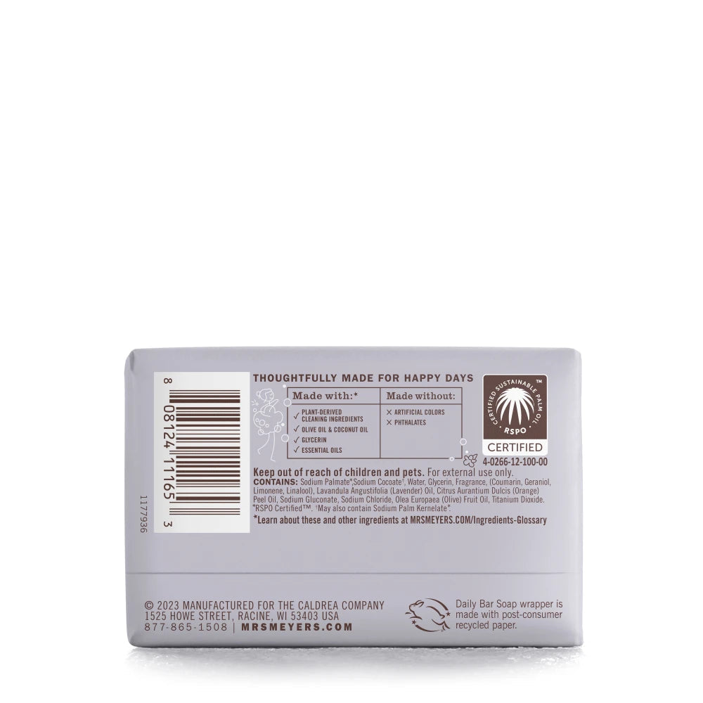 Mrs. Meyers Lavender Daily Bar Soap - for Convenient Body Care