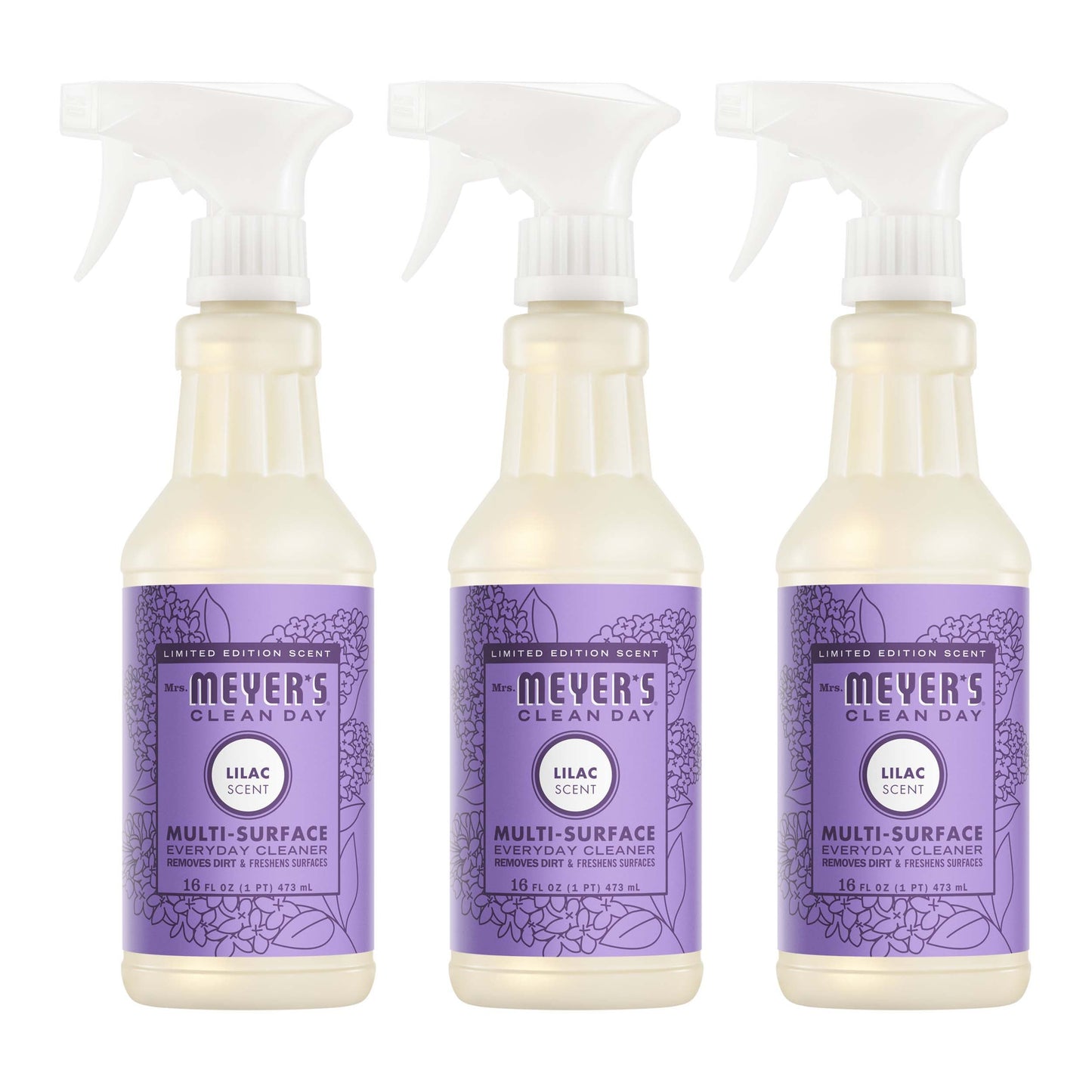 Mrs. Meyers Lilac Multi - Surface Everyday Cleaner 3 - count Bundle - for Convenient Coordinated Home Care