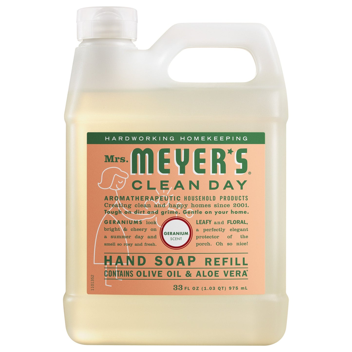 Mrs. Meyers Geranium Liquid Hand Soap Refill - for Convenient Hand Care