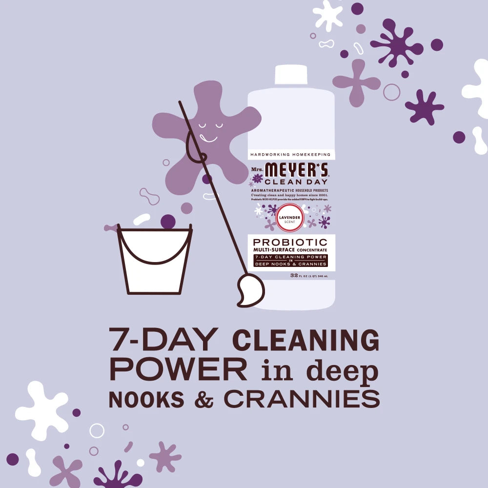 Mrs. Meyers Lavender Probiotic Multi - Surface Concentrate - for Convenient Easy Refilling
