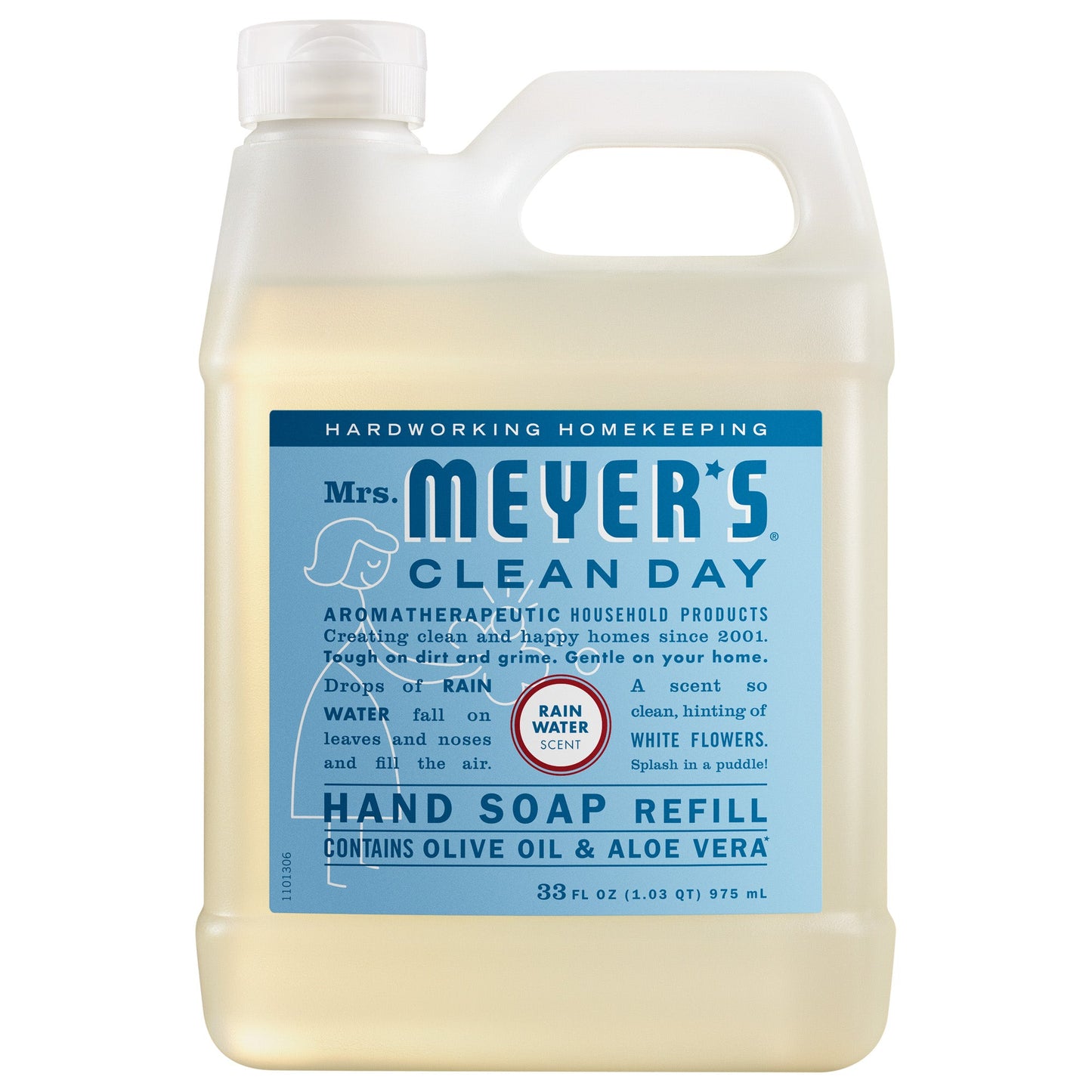 Mrs. Meyers Rain Water Liquid Hand Soap Refill - for Convenient Hand Care