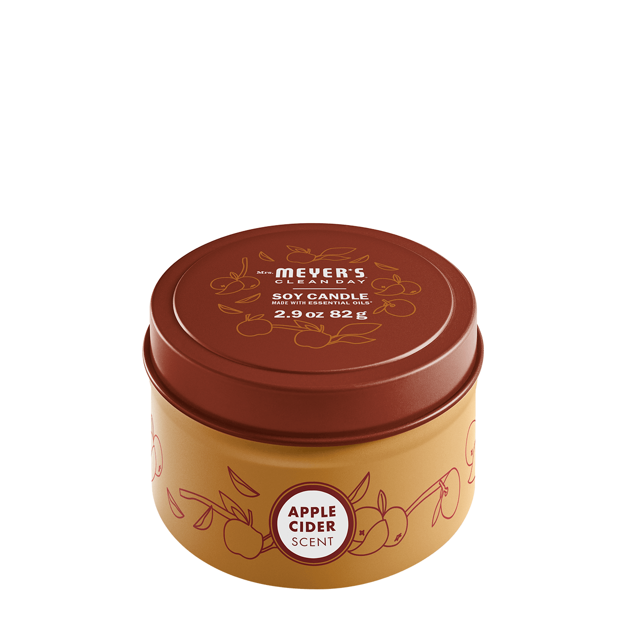 Mrs. Meyers Apple Cider Tin Candle - for Convenient Home Fragrance