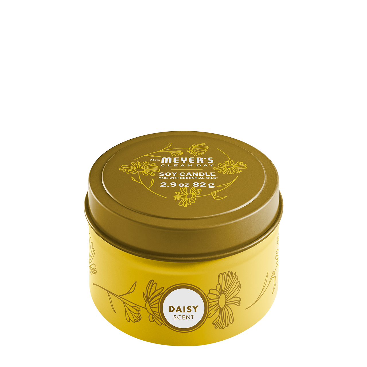 Daisy Tin Candle Mrs. Meyers - for Convenient Home Fragrance