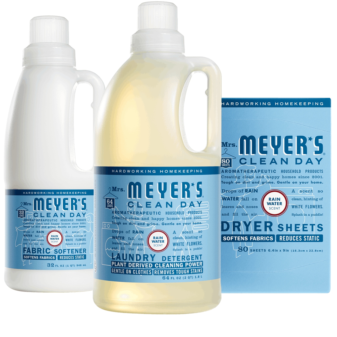 Mrs. Meyers Rain Water Laundry Set - for Convenient Laundry Care