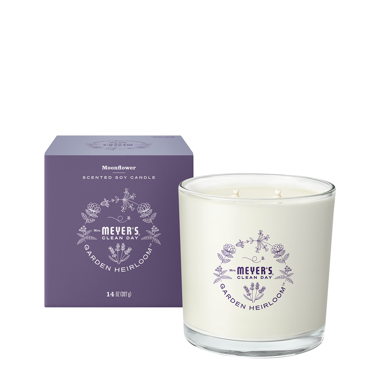 Mrs. Meyers Moonflower Garden Heirloom Candle - for Convenient Home Fragrance