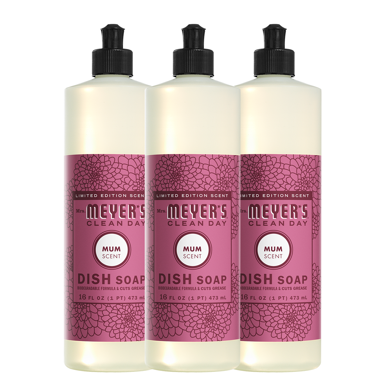 Mrs. Meyers Mum Dish Soap 3 - count bundle - for Convenient Dishwashing
