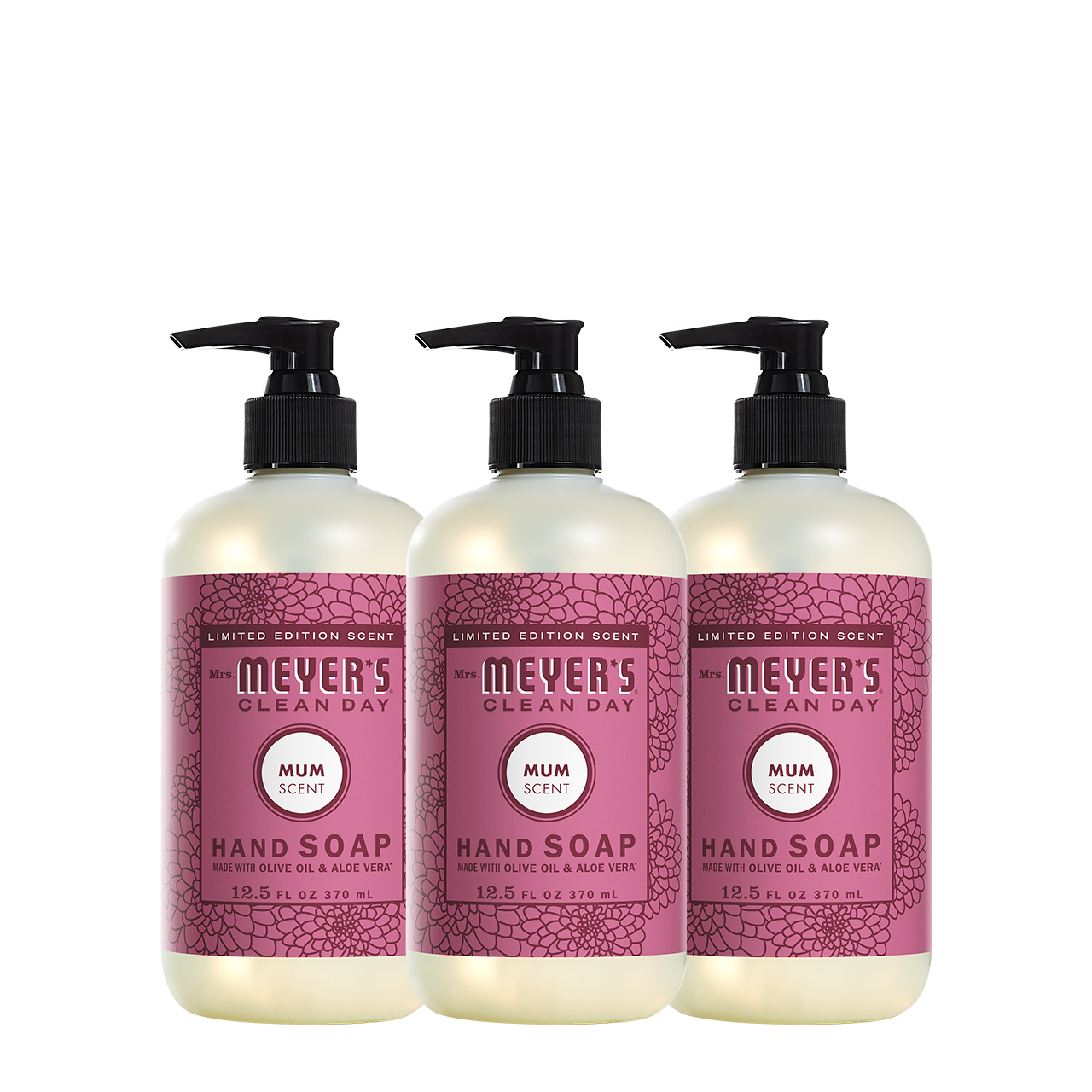Mrs. Meyers Mum Liquid Hand Soap 3 - count Bundle - for Convenient Hand Care